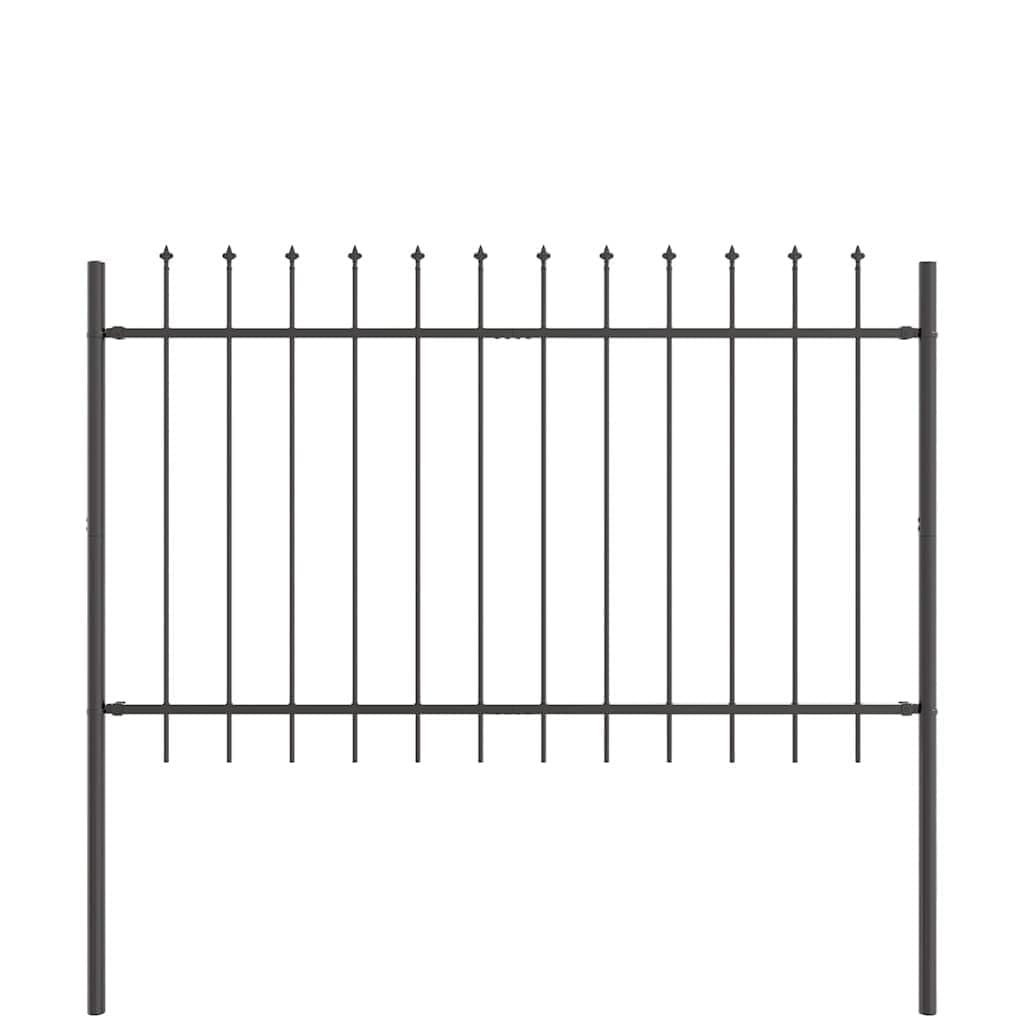 Garden Fence 2 pcs Grey Powder-Coated Steel 3.4 x 1.2 m Outdoor Privacy Barrier Rectangular Panel for Garden Terrace Boundary Security