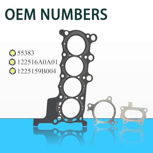 Image of Multi-Layered Steel Head Gasket Set with Head Bolts for Honda Civic 2016-2021 CR-V 2017-2020, 1.5L L4 Turbo Gas DOHC, 55383 1225159B004 122516A0A01