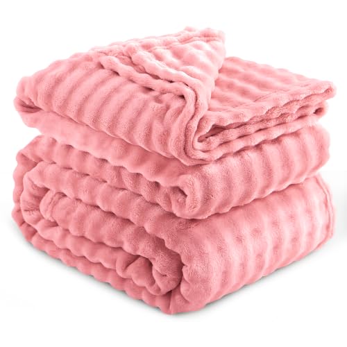 RUIKASI Bubble Decke Kuscheldecke Flauschig Rosa - 220x240cm XXL Sofadecke & Couchdecke aus Plüsch… – Ansicht 1