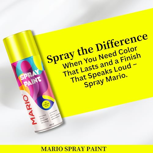 Image of Mario Spray Paint - 1005 Fluorescent Yellow (400ml) | Neon Yellow Spray Paint for High Visibility, Bikes, Helmets & Signage