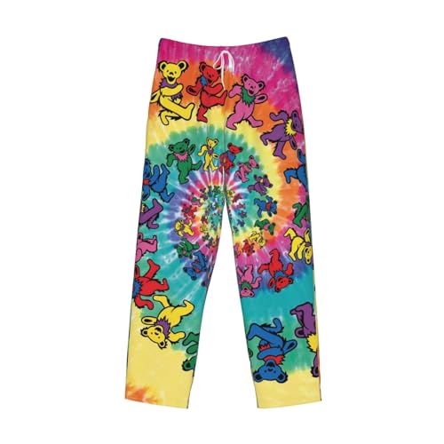 Dancing thanksgiving bear print Mens Sleepwear Pajamas Pants with Pockets Soft Lounge Bottoms Sleep Pj Bottoms for Men4