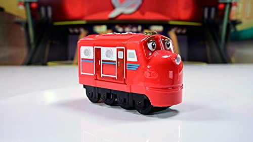 Chuggington EU890101 Pop Wilson - Jouet Train de Transformation Surprise - Roues Libres - Échelle de 12,7 cm - 3 Ans et Plus, Rouge