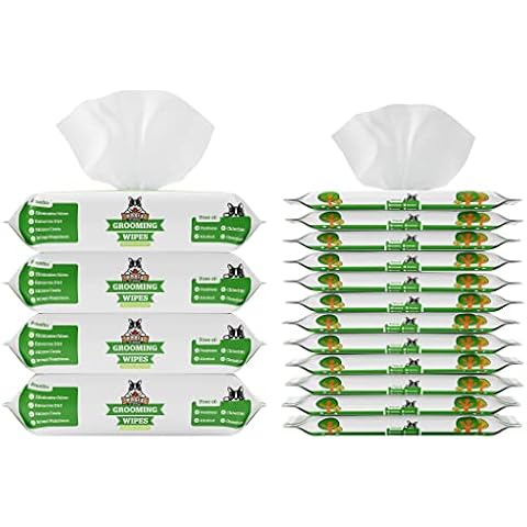 Pogi's Ultimate Dog Wipes Home & Travel Bundle (Green Tea Leaf Scented) - 400-Count Grooming Wipes for Home and 240-Count Packs for Travel Cover