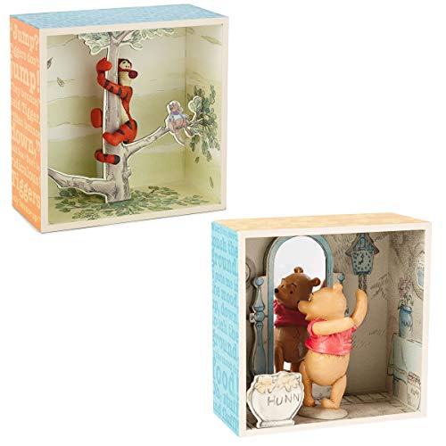 Hallmark (2 Piece Winnie The Pooh Figurines Collectibles Pooh Bear & Tigger Shadow Box Figures Sets