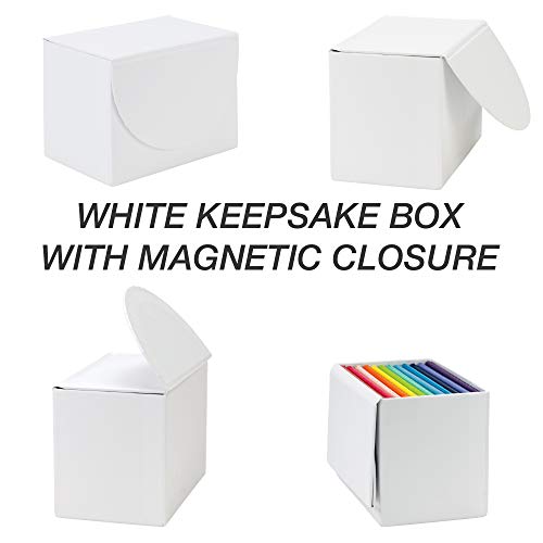 Image of Samsill 12 Pack Soft Cover Mini Journals 3.5 inch x 5 inch Gift Set, Assorted Rainbow color and Has 32 Sheets, 64 color Lined Pages with A White Magnetic Storage Box (22333)