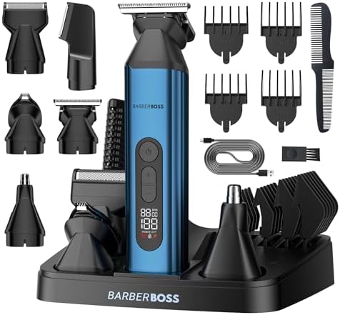 BarberBoss 5-in-1 Beard Trimmer for Men, Hair Clipper, Body Groom...