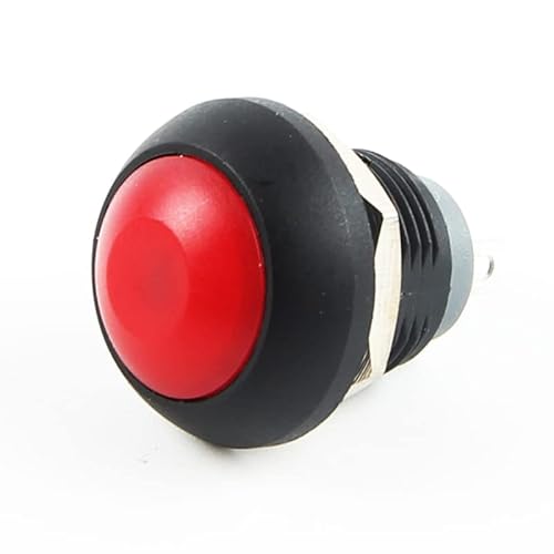 Switch 2PIN 12mm Metal Self Reset Pushbuttons Waterproof Aluminium Stainless Steel Door(All Plastic-PCB Type,Green)