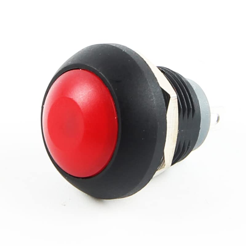 Commutateur 2PIN métallique 12mm finition argentée et étanche à vis cover-screw