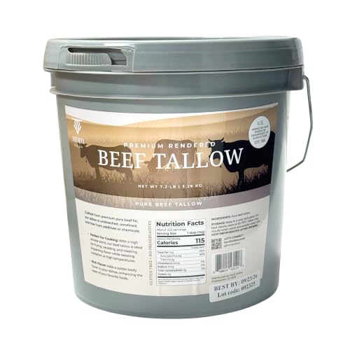 Herd Tallow 7.2lbs Grass Fed Beef Tallow Bucket