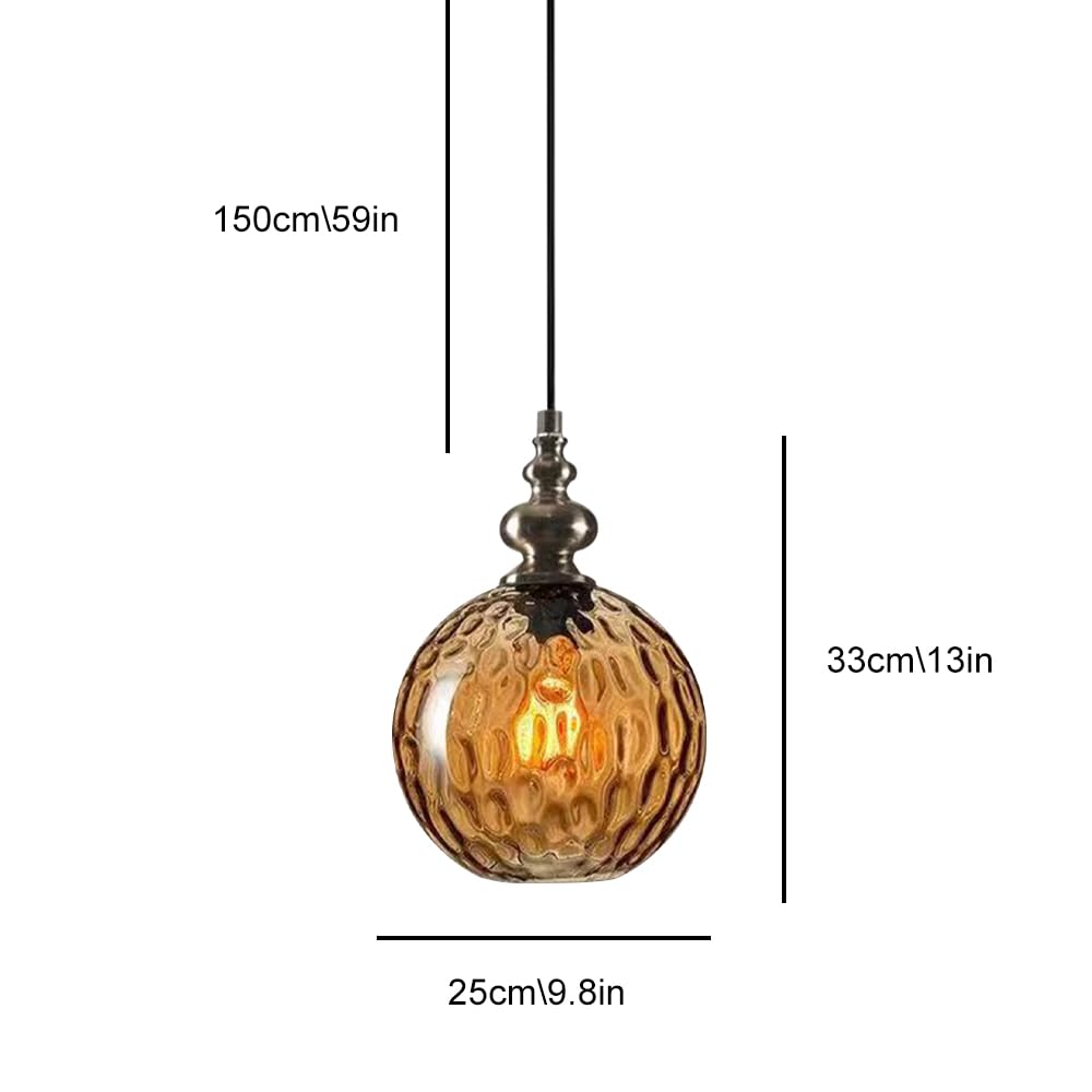Szklana lampa wisząca Vintage wisząca lampa sufitowa z kutym szklanym kloszem w kształcie kuli Oprawa wisząca w kształcie kuli Gniazdko E27 do wyspy kuchennej Jadalnia Sypialnia Dom wiejski Star of