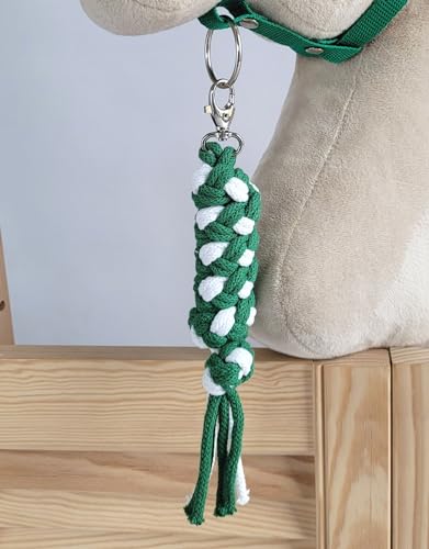 Cabestro A3 para Hobby Horse con pelo blanco y corbata verde 2