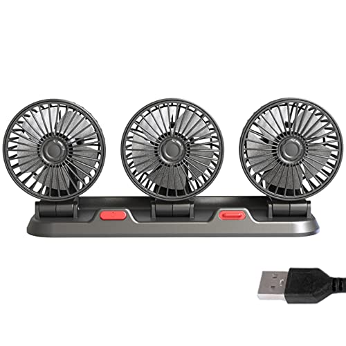 Ventilador de refrigeración de eléctrico de 12V 24V portátil de tres cabezales