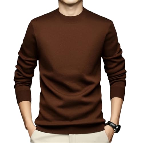 2024 Men's Warm Knitted Sweater Casual O-Neck Sweater Classic Solid Color Knitted Sweater