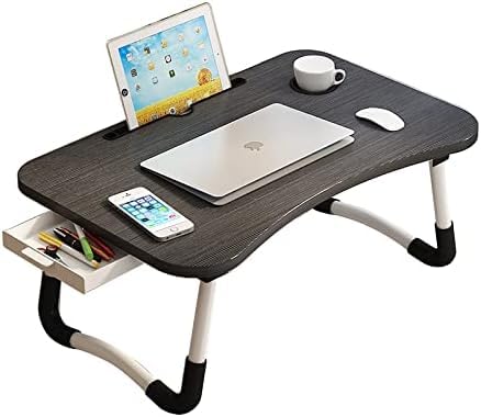 Table de lit pour ordinateur portable avec porte-gobelet et pieds antidérapants