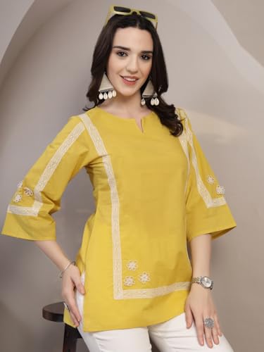 Image of COTLAND Fashions Jaipuri Cotton Printed Short Kurti for Women