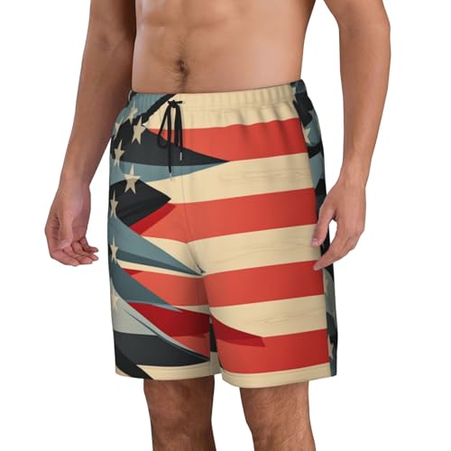 United States Flag Men Beach Pants â€“ Swim Trunks for Men,Quick-Dry and Comfortable, Suitable for Beach, Surf, and Everyday Wear Black2
