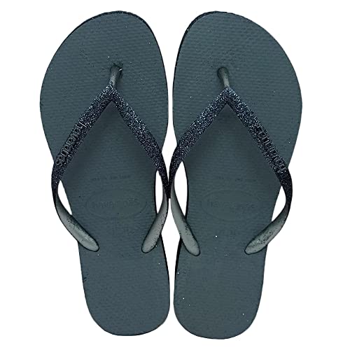 Chinelo SANDALIAS HAVAIANAS SLIM SPARKLE FC Havaianas Feminino, Cinza,