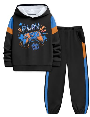Image of KANGKANG Boys Clothes Two Piece Long Sleeve Hooded Sweatshirt Top Camouflage Sweatpants Fall Outfits Winter Clothes Set 6-16Y