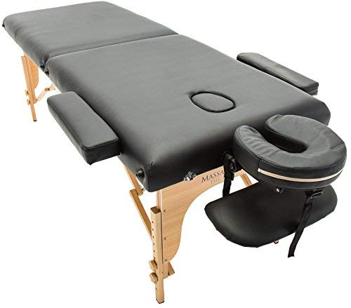 Table de massage pro luxe - Massage Imperial - Charbury Portable - Plateau 2 Pièces - Panneaux Reiki - Légère - Couleur : Noir 2