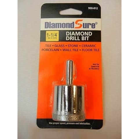 1-1/4" 32 mm DiamondSure Diamond Drill Bit Hole Saw for Glass, Tile, Granite, Ceramic, Porcelain, Stone Cover