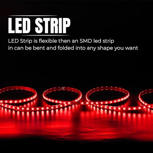 Image of Errol led Strip Lights for Home Decoration | Waterproof led Rope Lights | Energy Saving Strip Light for Room | Home Decor Lights for Diwali, Christmas, Outdoor (Red, 5 Meter)