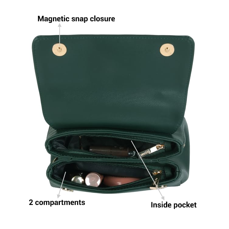 Image of Metro Women Classic Textured Handbag with Detachable Strap