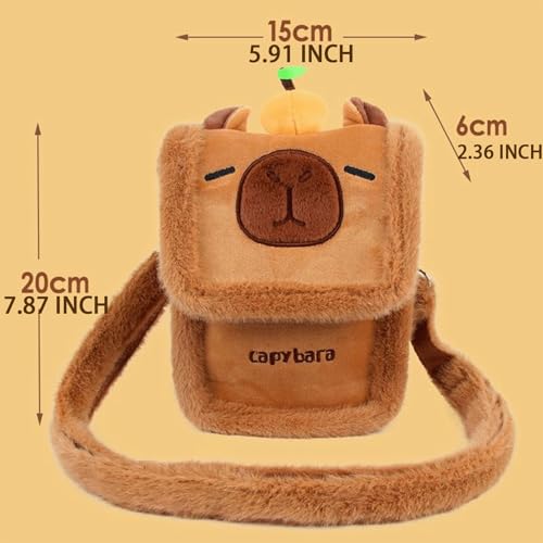 Capybara Purse Plush Cute Capybara Crossbody Shoulder Bags Kawaii Adorable Capibara Bag Animal Fluffy Purse4