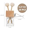 WRINGKIT 20 Pack Car Air Freshener Diffuser, Essential Oil Diffuser Bottle with Vent Clip, Clear Glass Perfume Bottle, Wooden Cap Empty Aromatherapy Diffuser for Auto Fragrance, Car Decor #1
