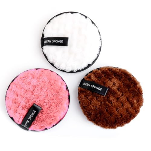 Gleva Reusable Makeup Remover Pads – Double Side Washable Face Pads, Easily Remove Stubborn Face & Eye Makeup, Eraser Cloth for All Skin Types, Set of 3