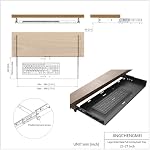 Clavier coulissant sous le bureau, porte-clavier et porte-souris, 27 x 9.8 pouces Grand tiroir d'ordinateur de plate-forme coulissante pour le dactylo, métal, noir