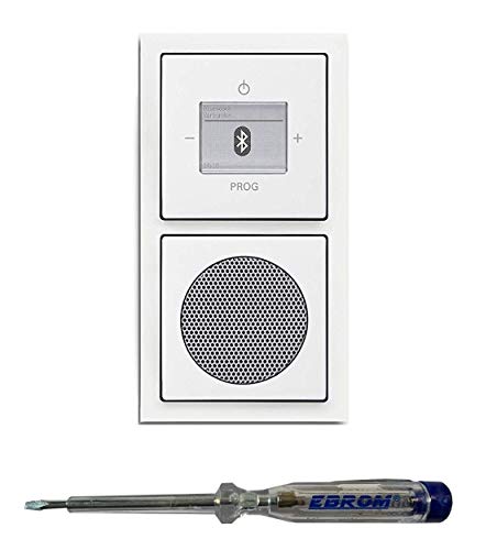 Busch Jäger Unterputz UP Bluetooth Radio 8217U Future Linear studioweiß KomplettSet/Lautsprecher + Radio 8217 U + Abdeckungen + 2-fach Rahmen + EBROM