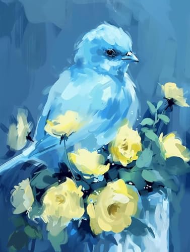 Peinture diamant oiseau pour une ambiance d'automne cosy au salon