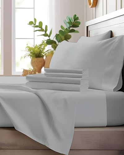 Image of Microfiber Single Size Bedsheet with 2 Pillow Covers | Ultra Soft & Breathable Flat Sheet | Wrinkle-Resistant, Premium Comfort for Everyday Use |Size (60 inch x 90 inch) Light Grey