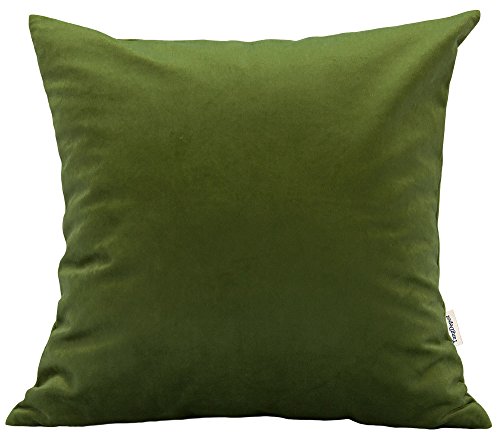 TangDepot Super Soft Velvet Throw Pillow Cover 16x16 Kiwi