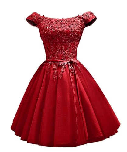 Image of Asulla Short Prom Dresses Homecoming Cocktail Dresses Lace Appliques Bridesmaid Dresses for Wedding