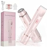 Celosmo 2025 Womens Shaver Dual-Head Bikini Trimmer for Women 2-in-1 Women's Body Shaver USB Charge Waterproof Painless Electric Razors for Silk Skin (Pink)