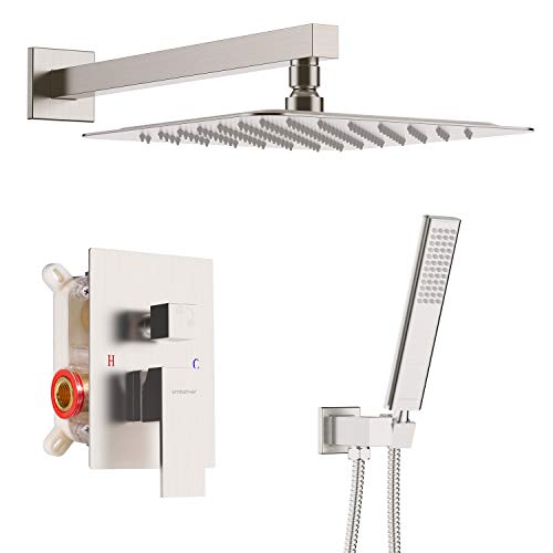 EMBATHER Shower System -Brushed Nickel Shower Faucet Sets with 10" Rain Shower Head