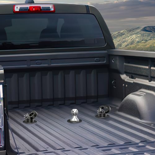 Image of Nilight 60618 Puck System Gooseneck Hitch Ball Kit, Compatible with 2013-2025 Dodge RAM 2500 3500, 2-5 /16 Inch Gooseneck Ball for Truck Bed with 2 Safety Chain Anchors w /Storage Box