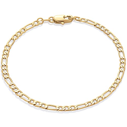 Amazon Essentials 14K Gold Plated Figaro Chain Bracelet