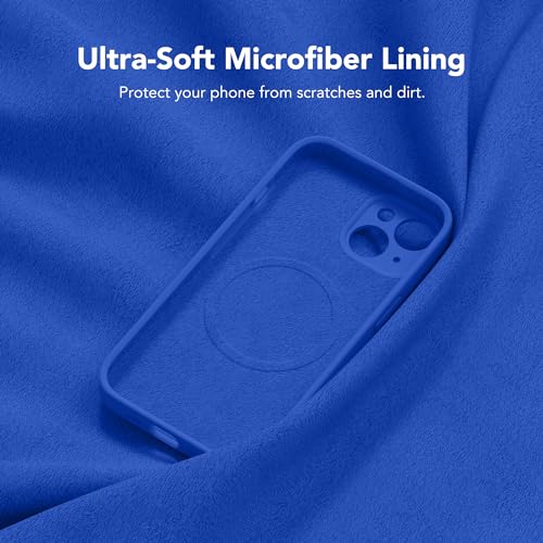 Image of Magnetic for iPhone 15 Case, Compatible with MagSafe, [Screen Protector + Full Camera Protection], Silicone Shockproof Anti-Scratch Protective Phone Case for iPhone 15 6.1 inch, Klein Blue