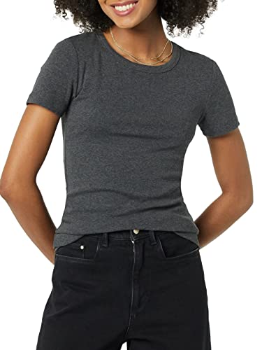 Image of Amazon Essentials Women's Slim-Fit Short-Sleeve Crewneck T-Shirt, Pack of 2