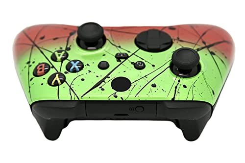 Image of Hand Airbrushed Fade Custom Controller Compatible with Series X /S & One (Series X /S Green & Red)