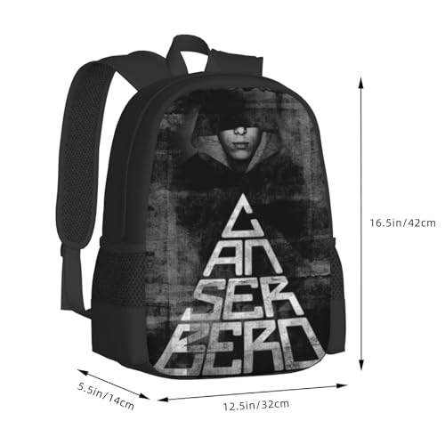 Canserbero Backpack,3d Print Laptop Backpack Lightweight Casual Daypack Bookbag 16.5 In, Black3