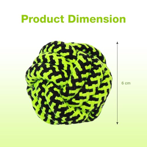 Image of Cotton Rope Balls for Dogs and Pets |Puppy Toys Small Rope Balls for Teething |Durable Chew Cotton Rope Balls |Pet Friendly Washable Dog Toy Rope Ball for Small and Medium Dogs (Green)