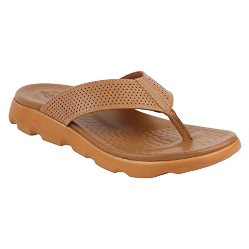 Image of Medifeet Broad Strap Cushioned Leather Slippers for Women