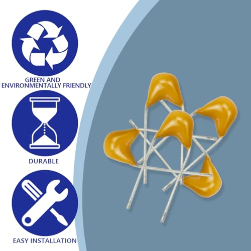 100pcs 50V 100nF Monolithic Ceramic Capacitor Yellow Electronic Accessories for Computer and Telephone