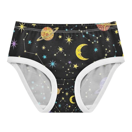 Girls Panties, Planets Black Toddler Panties, Cotton Girls Underwear, 2T–8 Years