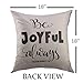 Mugod Decorative Throw Pillow Cover for Couch Sofa,Joy Be Joyful Bible Verse HLettered Quote Modern Calligraphy Christian Scripture Home Decor Pillow Case 18x18 Inch