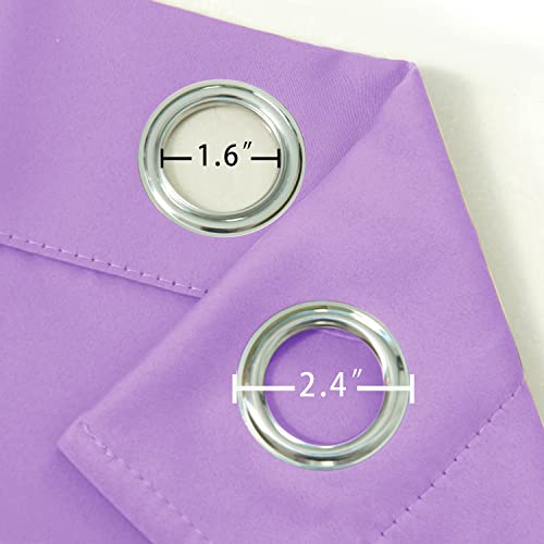 Image of LEMOMO Lavender Blackout Curtains 66 x 63 Inch Length /Set of 2 Curtain Panels /Thermal Insulated Room Darkening Blackout Curtains for Bedroom
