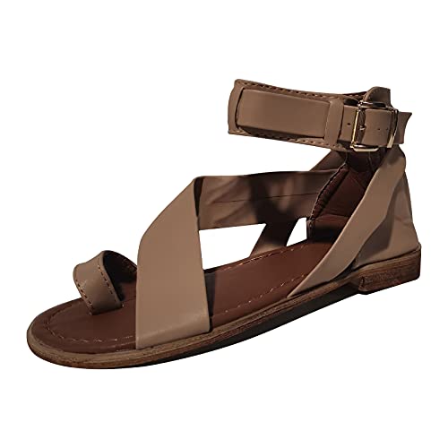 wuayi Damen Sandalen Sommer aushöhlen Keilabsatz mit dicken Sohlen Peep Toe Sandalen Hausschuhe Open Toe Strand Römische Plattformen Slope Flip Flops Damen Pool Reiseschuhe Cover